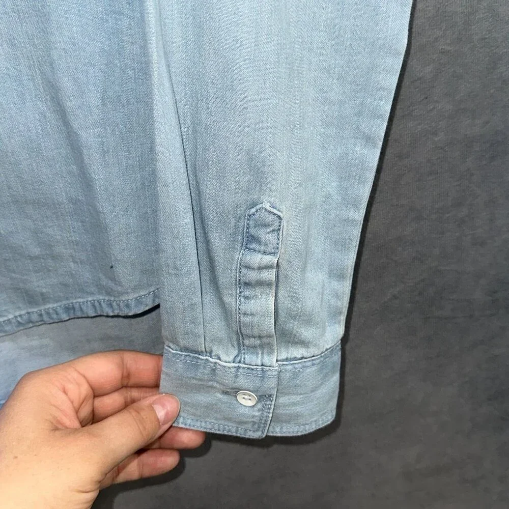 3/$30 Cat & Jack‎ Girls Light Denim Button-Down Shirt XL (14/16) Long Sleeve